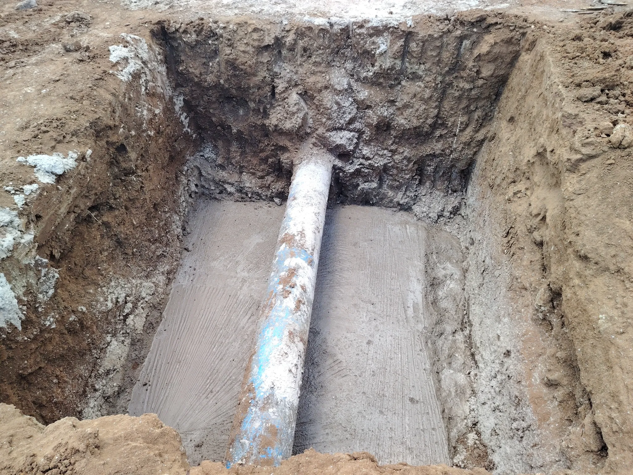 Pipeline excavation and bedding works