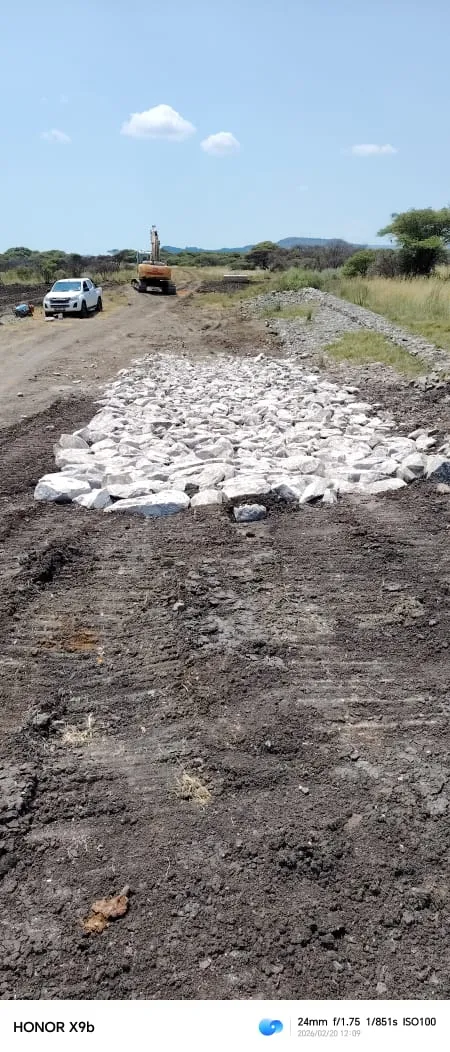 Road and stone protection works